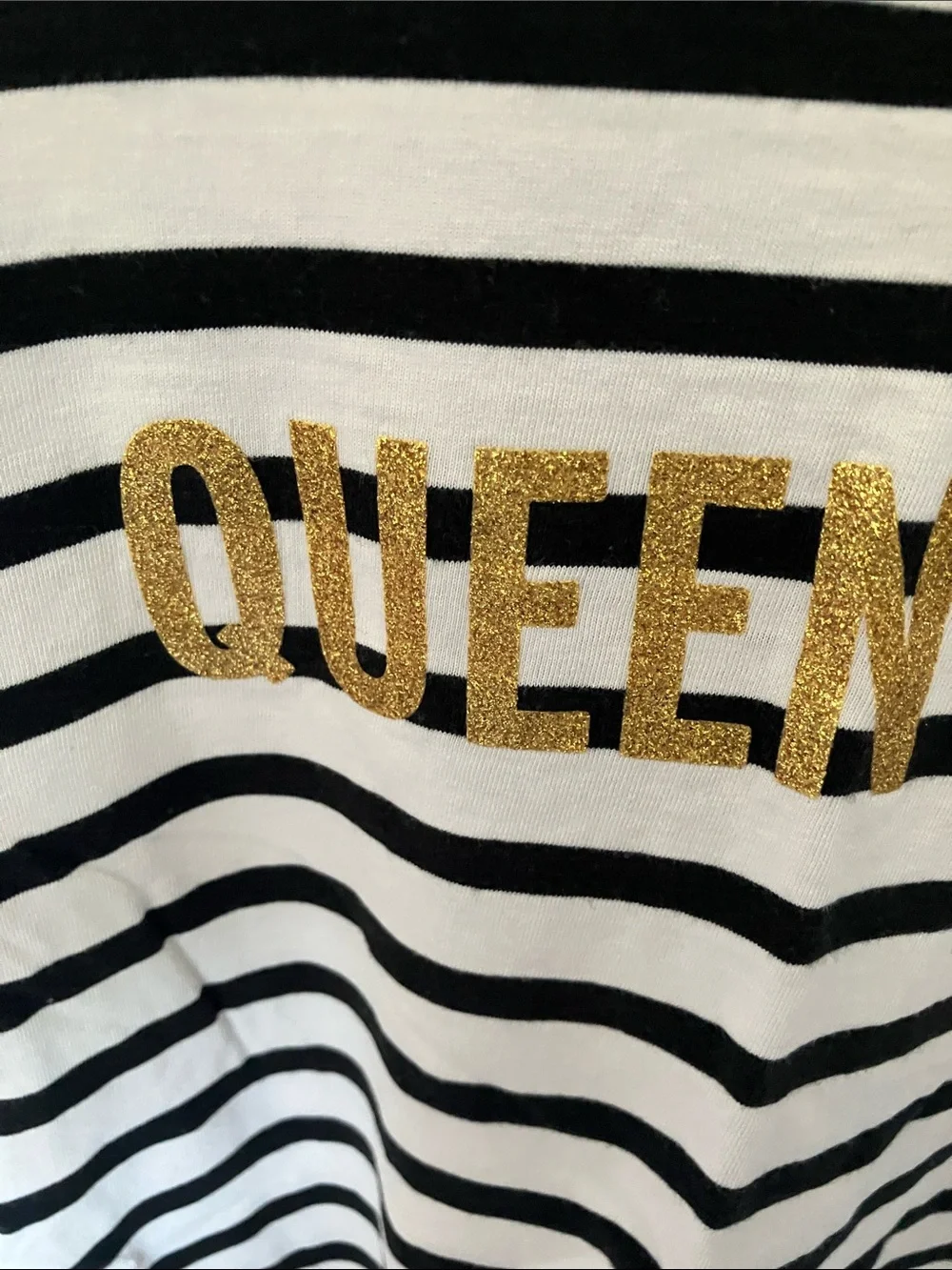 kate spade: Broome Street Black & White “Queen Bee” Striped Tee- S